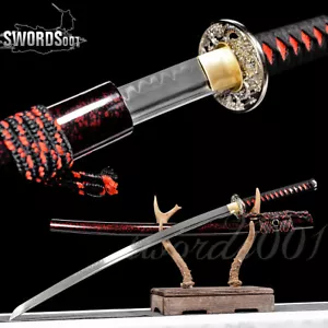 Hand Forged Clay Tempered Japanese Sword Samurai Katana T10 Steel DragonFittings - Picture 1 of 17