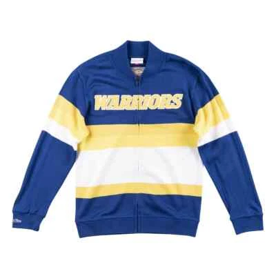 Mitchell & Ness Golden State Warriors 21155733 Front Stripe Sweater Royal Jacket - Image 1 of 4