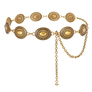 Women Western Concho Belts For Dresses Jeans Cowgirl Waist Chain Belt Adjusta... - Picture 1 of 7
