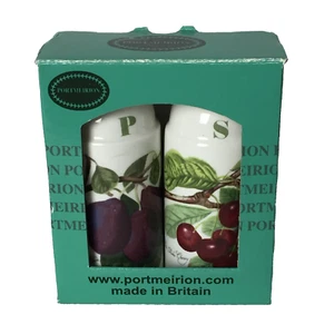Portmeirion Pomona Salt Pepper Shaker Set Pears Cherries NEW In Factory Box - Picture 1 of 13