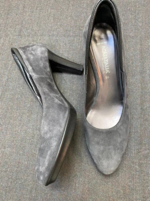 AQUATALIA Marvin K Gray & Black Nubuck Suede Leather Pumps SZ 9.5 ITALY - Image 1 of 4