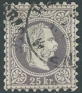 1874-80 AUSTRIA IMPERO AUSTRIACO USATO EFFIGIE 25 K - RD32-5 - Imagen 1 de 1