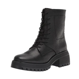 Franco Sarto Womens 8 M Black Leather Jetson Combat Boots NIB GE4 - Picture 1 of 5
