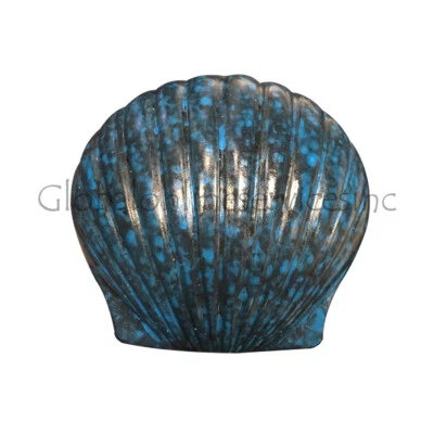 Aqua Brass Shell Keepsake Urn for Small Human Ashes - Image 1 of 4