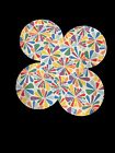 Retro 70s Flower Power Woven Vinyl/Plastic Round Placemats Lot Set of 5