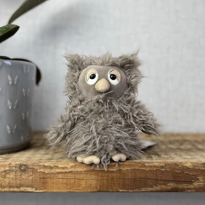 Jellycat BonBon Owl - Brown/grey Small Fluffy Owl Soft Toy - Fluffy Bird Tiny 5” - Image 1 of 4