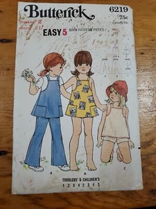 Pantalones Cortos Vintage Butterick Niño Pequeño Top Vestido Patrón 6219 Talla 2 Envío Gratis - Imagen 1 de 2