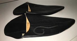 WOMENS NEW BLACK LEATHER ETHNIC MULES INDIA FLATS SHOES SIZE 42 1/4 10 10.5 M - Picture 1 of 6