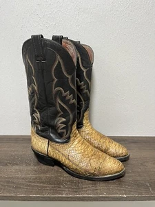 Vintage Nocona Mens Cowboy Boots Size 8.5 E Exotic Python Rattle Snake Skin - Picture 1 of 12