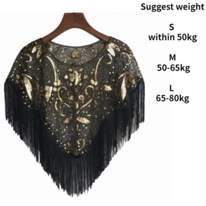Bridal Shawl Sequin Tassel Cape Top Lace Mesh Glitter Bolero Shrug Wedding - Picture 1 of 7
