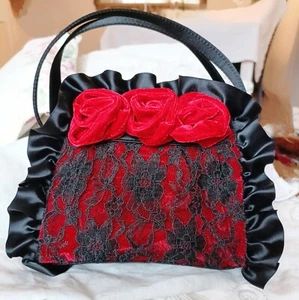 Tua Braccialini Borsa Gioiello Raso Rosso Nero Velluto Natale Capodanno Chic - Foto 1 di 5
