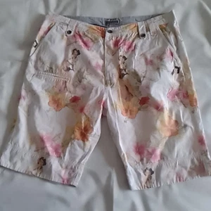 JOE BROWNS Men's Ivory Multi-Colour Patterned Chino Style Shorts Size 38 - Picture 1 of 8