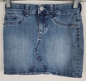 Arizona Jean Co. Girls Cotton Blend Stretch Blue Jean Mini Denim Skirt, Size 7 - Picture 1 of 6