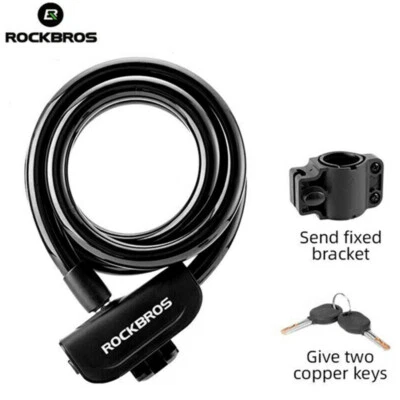 ROCKBROS Portable Ring Bicycle Lock MTB Road Bike Anti-theft Cycling Cable Lock - Image 1 of 4