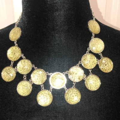 New York & Co necklace round quarter size medallions - Image 1 of 4