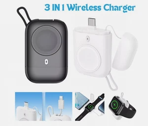 3 IN 1 Magnetische Powerbank Tragbares Mini Ladegerät für Apple Watch iPhone Android - Bild 1 von 23