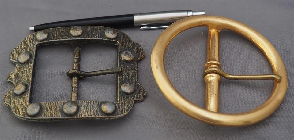 2 Wide Vintage Belt Buckles "Hippy"  "BOHO" "Steam Punk" 1960s – 1970s - Image 1 of 1