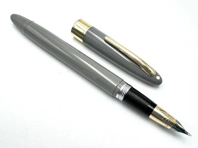 PLUMA ESTILOGRÁFICA SNORKEL SHEAFFER VALIANT GRIS VINTAGE c1955 14K semi flex restaurada Foto 1 de 4