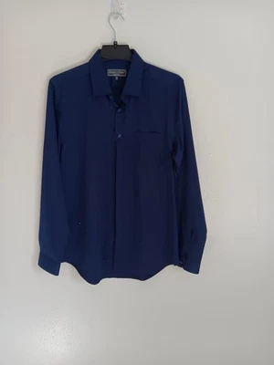 Camisa PAISLEY & GRIS Calce Ajustado Para Hombre Talla Grande (17) Azul Marino Foto 1 de 2