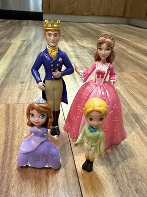 Disney Princesa Sofía la Primera y Amigos Figuras Plegables Muñecas 2012 Lote de 4 Foto 1 de 4