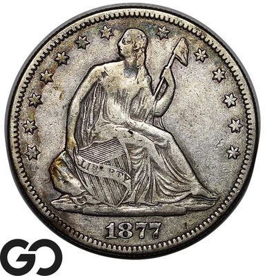 1877 Seated Liberty Half Dollar, Choice VF++ - Image 1 of 3