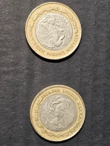 Lot of 2 Mexican 10 Pesos Coins Bi-Mettalic Estados Unidos Mexicanos 2000-2012 - Picture 1 of 4