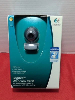 Logitech Webcam C200 w/ Built In Microphone & Logitech Vid PC Camera New, Sealed - Image 1 of 4