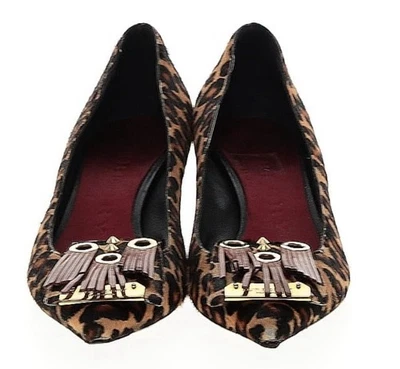 Burberry Animal Piel Dorado/Cuero Puntera Borla Acento EU 39/US 7.5-8 Foto 1 de 4