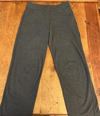 Pantalones para mujer T by Talbots grises elásticos diarios de pierna recta bolsillos con cremallera Foto 1 de 4