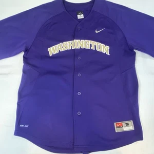 Nike Dri Fit Washington Mens Button Up Baseball Jersey Purple Size Medium - Picture 1 of 12