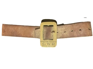 Vintage Great Western Railroad GWR Birmingham Station Master- Brass Belt Buckle - Picture 1 of 6