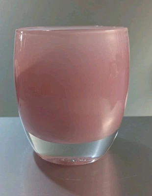 Glassybaby First Kiss Pink Ombre Glass Candle Holder w/ Sticker New In Box - Image 1 of 4