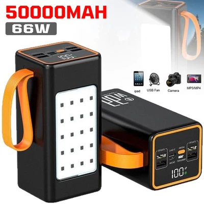 50000mAh  66W Power PD 20 Bank Fast Charging for Outdoor Camping Power Supply - image 1 of 4