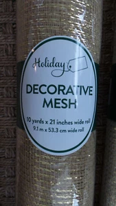 Holiday Decorative Mesh Gold Color Great for Christmas  21 in.Wide x 10 Yards - Picture 1 of 3