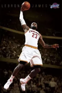 LeBron James Poster 22x34 Cleveland Cavaliers NBA Basketball King James Dunk - Picture 1 of 1