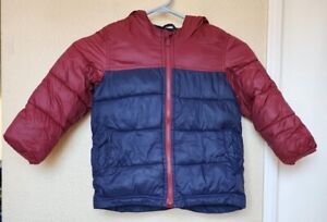 Old Navy Unisex Puffer Hooded Winter Jacket Size 4T Color Wine & Navy Pre-Owned