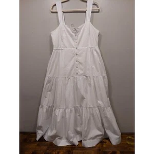 Madewell - White Cotton Tiered Maxi Dress Size 12 - Picture 1 of 6