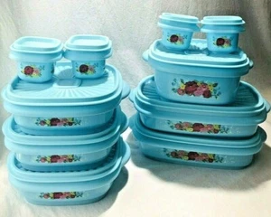 Pioneer Woman Sweet Rose Blue Food Storage Container Set (20 Piece) Bowls Lids - Picture 1 of 11