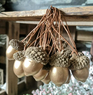 18 x Deko Eicheln Landhaus Eichel Bronce Dekoration Hängen Gold Herbstdekoration - Bild 1 von 4