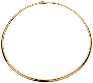 Omega Chain In 14K Yellow Gold 3mm Classic necklace with Box Catch