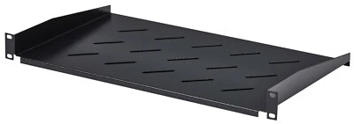 Cantilever Server Network Cabinet Shelf Vented Rack Mount 19" 1U Black 10" 250mm - Image 1 of 4