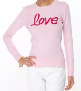 NWT Lilly Pulitzer LOVE Estelle Cotton Cashmere Blend Sweater Size Medium Pink - Picture 1 of 10
