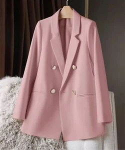 Blazer Women's Suit Jacket Relaxed Day Top Casual Long Sleeve Women NEW 9 COLORS - Picture 1 of 20