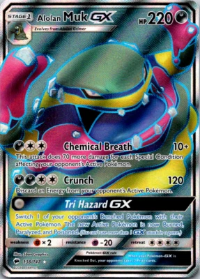 Pokémon TCG Alolan Muk GX Burning Shadows 138/147 Holo Full Art Ultra Rare NM - Image 1 of 2