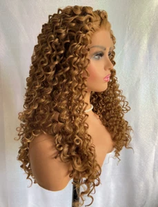 Long Wavy Ash Blonde Mix Lace Front Heat Resistant Fiber Wigs Women Soft Natural - Picture 1 of 7