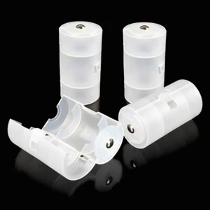 AA To C Size Battery Converter Adapto/Adapter Case Holder Storage Plastic Box - Picture 1 of 9