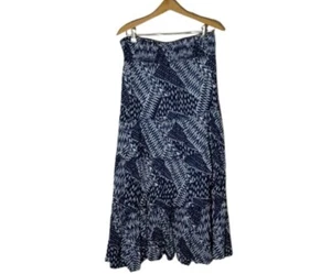 Style & Co Blue & White Pull On Skirt - w/Lining - Elastic Waist - Medium Size - Picture 1 of 11