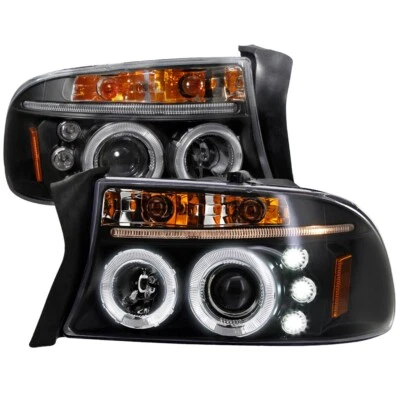 For 97-04 Dodge Durango Dakota Black Projector Halo Housing 1pc Headlight Corner - Image 1 of 3