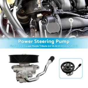 Power Steering Pump Fit For Ford Escape Mazda Tribute 3.0 V6 AJ 01-07 6L8Z3A696B - Picture 1 of 11