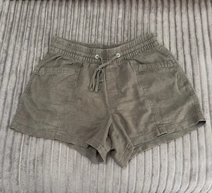 Gap Cargo Shorts Womens XS Olive Elastic Waist Drawstring Norm Core Linen Blend - Picture 1 of 12